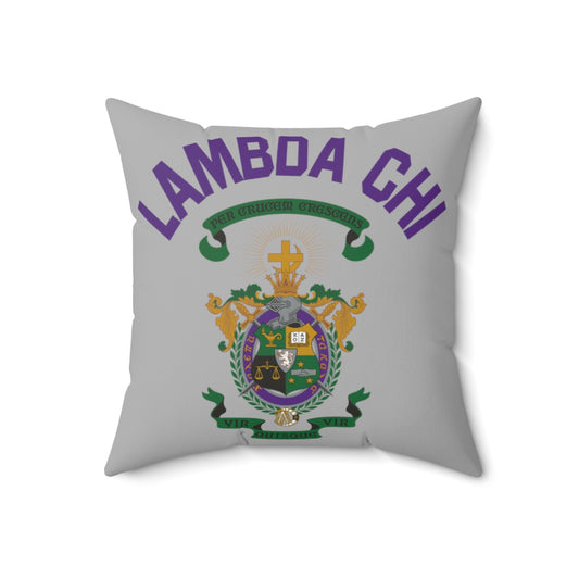 Lambda Chi Crest Faux Suede Pillow