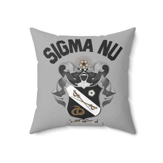 Sigma Nu Crest Faux Suede Pillow